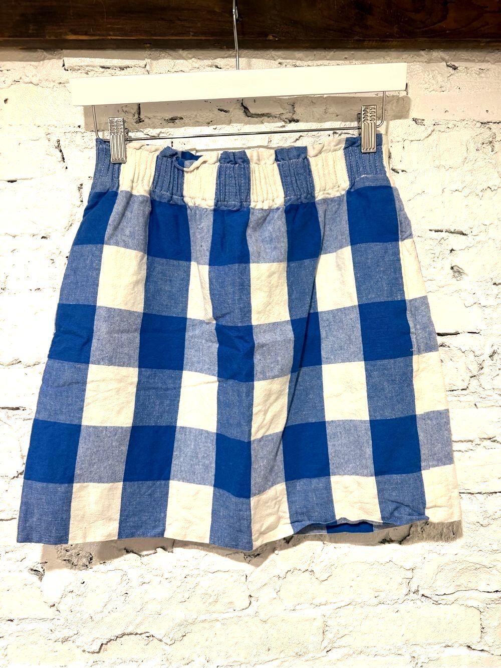 100% Linen and Cotton Heritage J.Crew Blue and White Gingham skirt